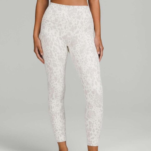 Lululemon Align High-Rise Pant 25" Cheetah Camo Antique White Multi Size 12 - Picture 4 of 11